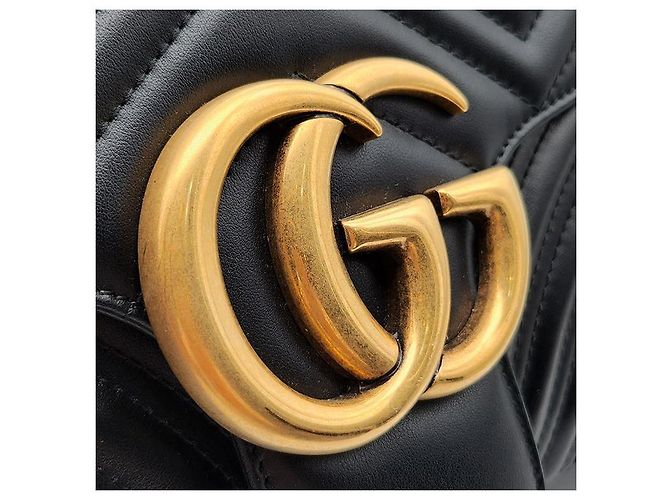Gucci Borsa a Spalla Marmont Matelassé Nero - vista 8