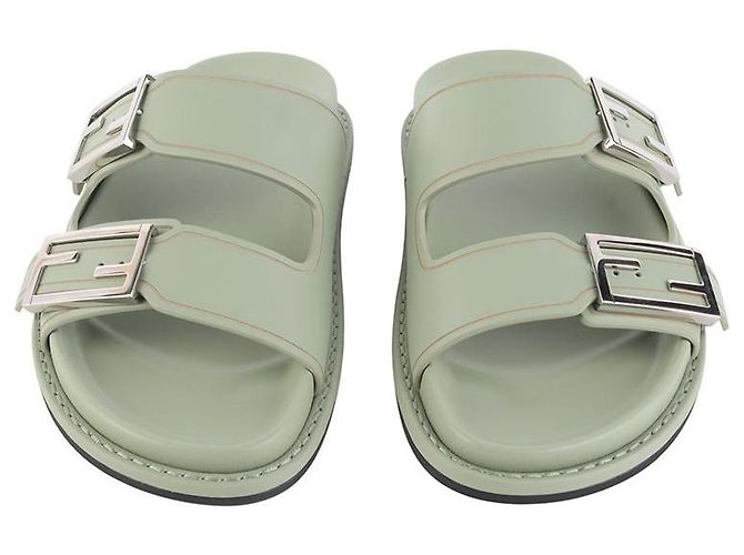 Fendi Sandali Slide in Pelle Taglia Bianco - vista 2