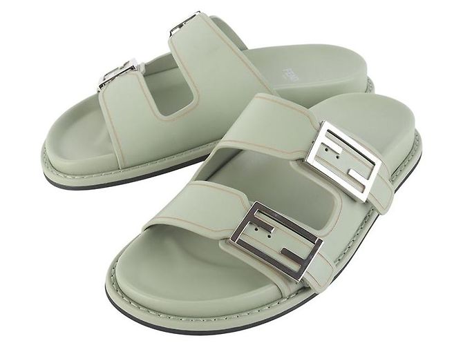 Fendi Sandali Slide in Pelle Taglia Bianco - vista 3