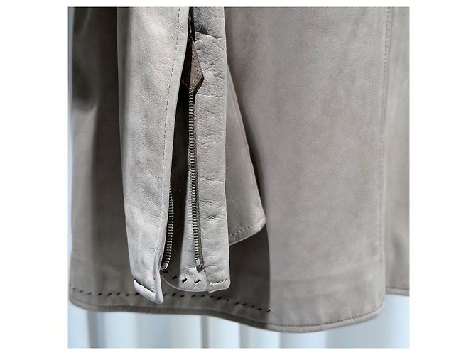 Hermès Bomber in pelle di vitello scamosciata Marrone - vista 6