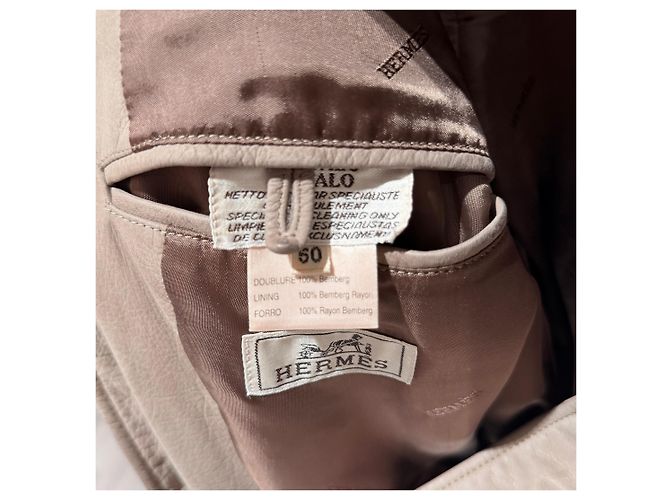 Hermès Bomber in pelle di vitello scamosciata Marrone - vista 9
