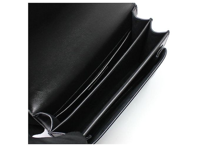 Saint Laurent Borsa a tracolla con catena media Monogram Sunset nero e argento - vista 7