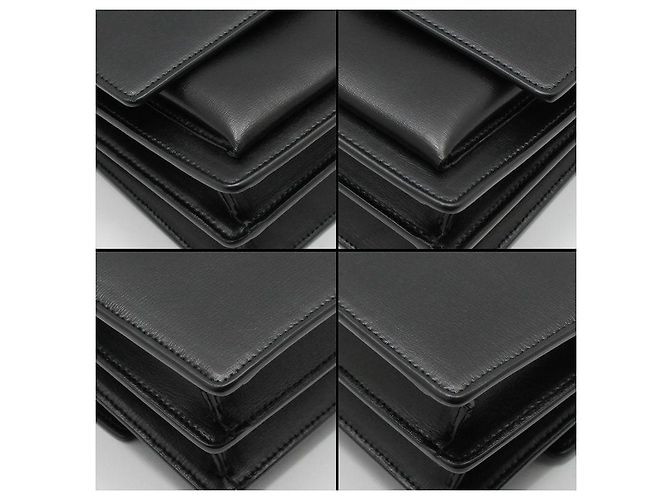 Saint Laurent Borsa a tracolla con catena media Monogram Sunset nero e argento - vista 8