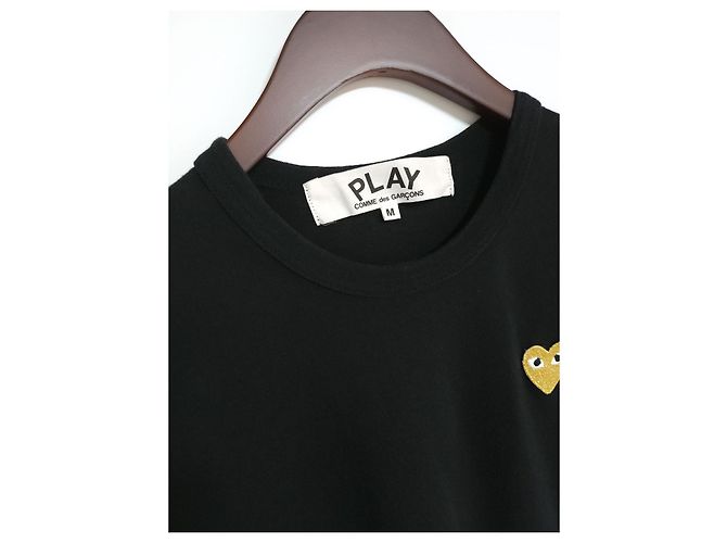 Comme Des Garcons T-shirt a maniche corte da uomo con applicazioni in nero e oro - vista 6
