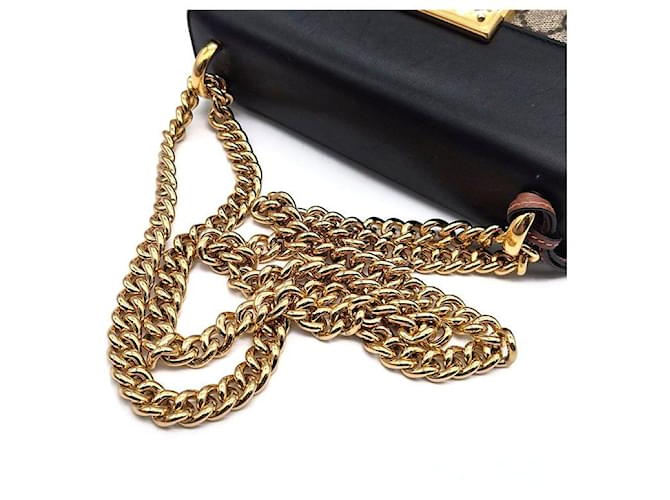 Gucci Borsa a Spalla Supreme Padlock Small Marrone - vista 5