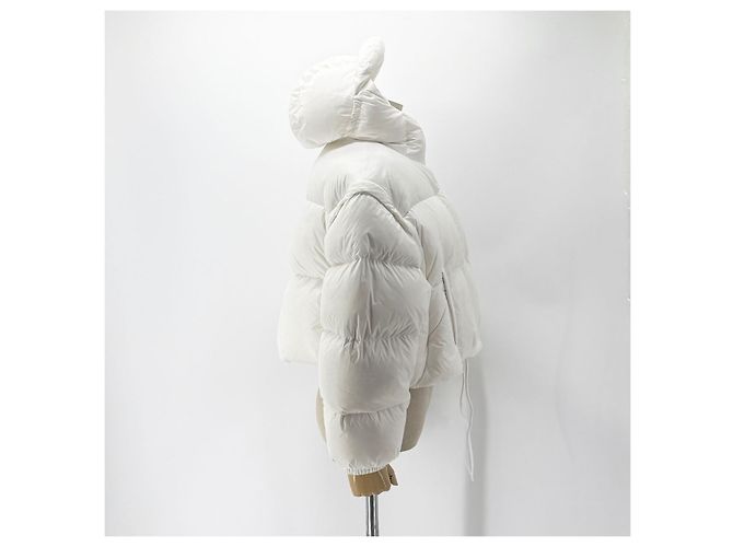 Prada Wandelbare kurze gesteppte Damenjacke Silber - Ansicht 5