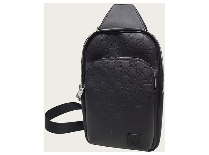 Louis Vuitton Slingback Damier Avenue in pelle nera Infinite Nero - vista 2