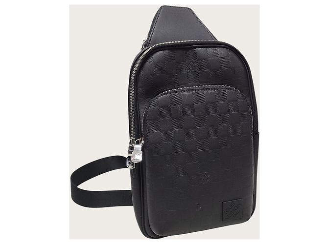Louis Vuitton Slingback Damier Avenue in pelle nera Infinite Nero - vista 3