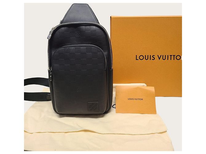 Louis Vuitton Slingback Damier Avenue in pelle nera Infinite Nero - vista 7