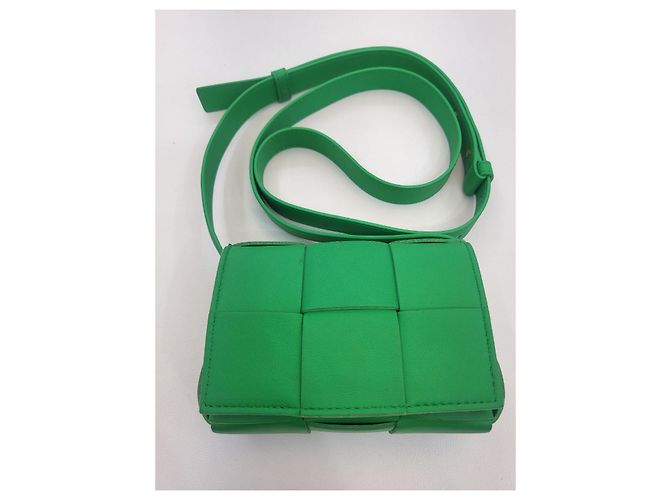 Bottega Veneta Borsa a tracolla Candy Mini Cassette Verde - vista 14