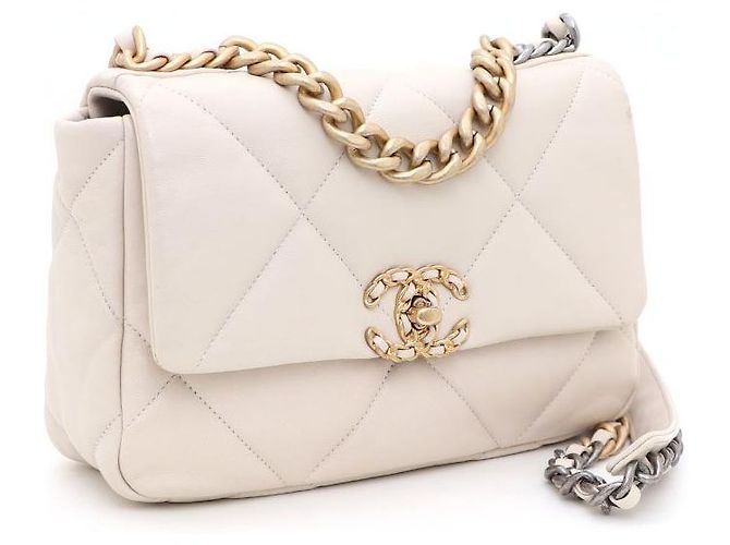 Borsa Chanel Beige Small Medium Flap Bag Borsa Tote Borsa a tracolla Borsa Crossbody Marrone - vista 2