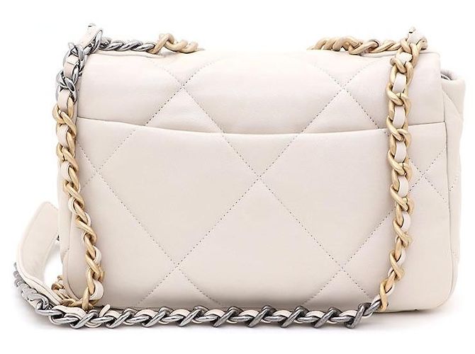 Borsa Chanel Beige Small Medium Flap Bag Borsa Tote Borsa a tracolla Borsa Crossbody Marrone - vista 3