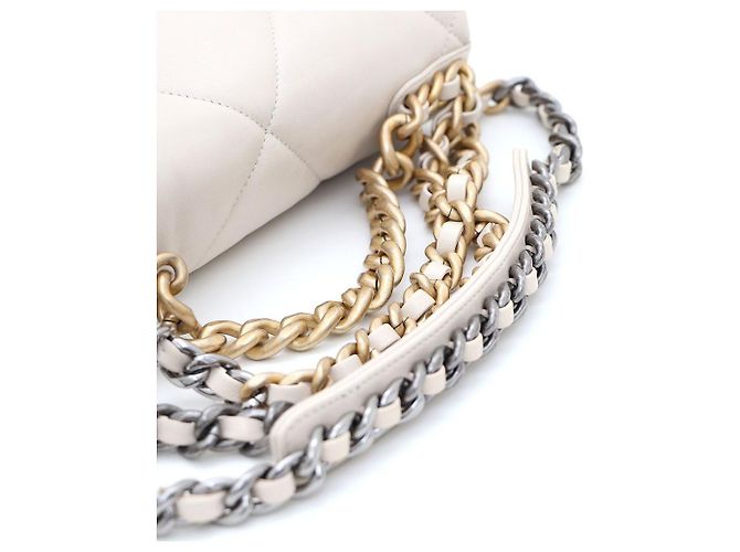 Borsa Chanel Beige Small Medium Flap Bag Borsa Tote Borsa a tracolla Borsa Crossbody Marrone - vista 9