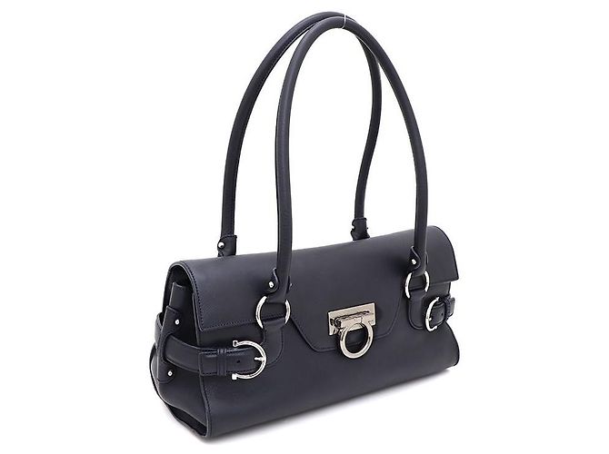 Borsa a tracolla Baguette Salvatore Ferragamo DY Silver Gancini Buckle Blu - vista 2