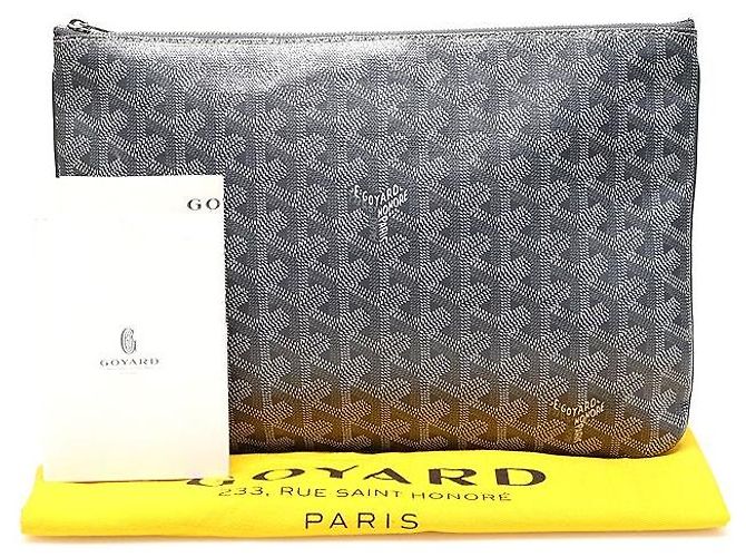 Clutch Sena MM in tela Goyard colore speciale grigio Marrone - vista 3