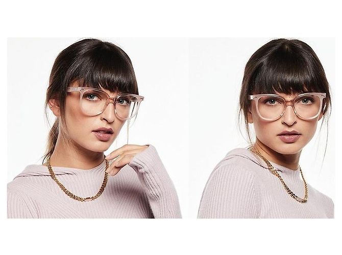 Céline Quadratisches Acetatgestell, transparent rosa, Oversized Mehrfarben - Ansicht 3