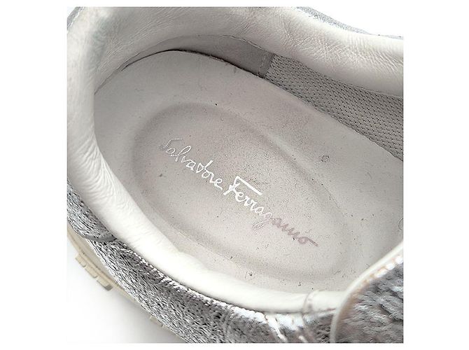 Salvatore Ferragamo Sneakers Gancini argento Ferragamo - vista 6