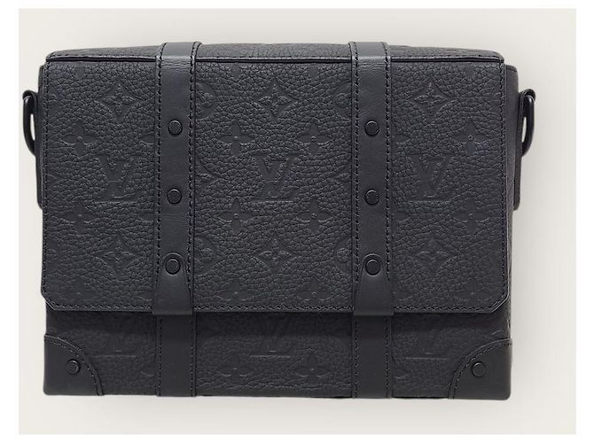 Louis Vuitton Borsa Messenger Trunk Monogram Taurillon Nera Nero - vista 2