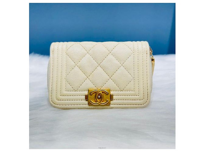 Chanel Caviar Boy Kartenetui Serie Weiß - Ansicht 2