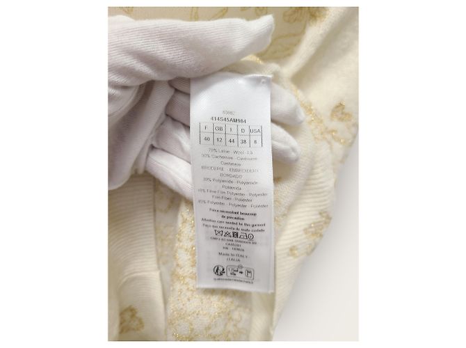 Dior Kaschmirstrickpullover mit weißgoldener Schmetterlingsmotiv-Stickerei - Ansicht 5