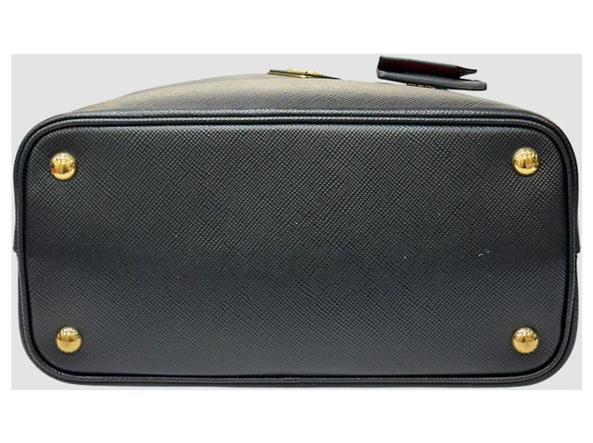 Prada Borsa a Spalla Doppia Saffiano Panier Large Nero - vista 6