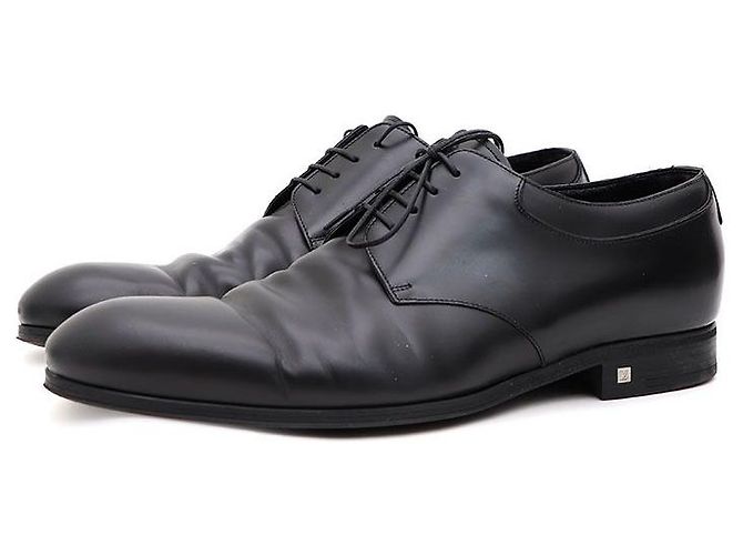 Louis Vuitton Scarpe Derby da uomo in pelle con logo LV Nero - vista 2