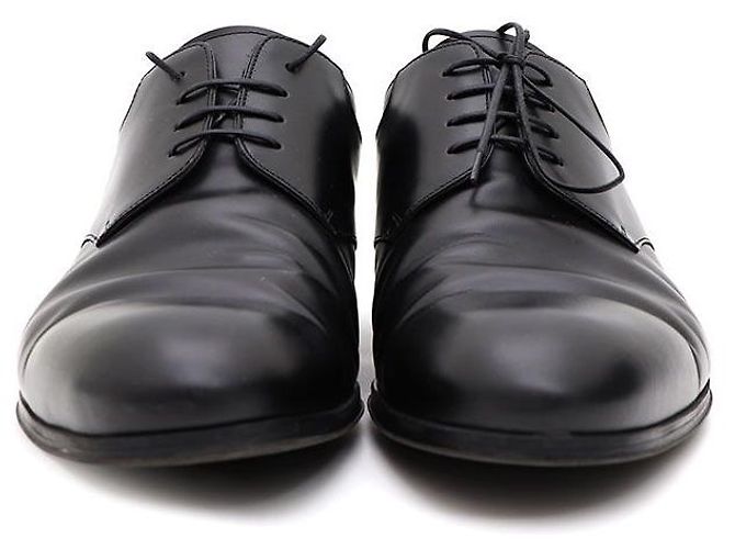 Louis Vuitton Scarpe Derby da uomo in pelle con logo LV Nero - vista 3
