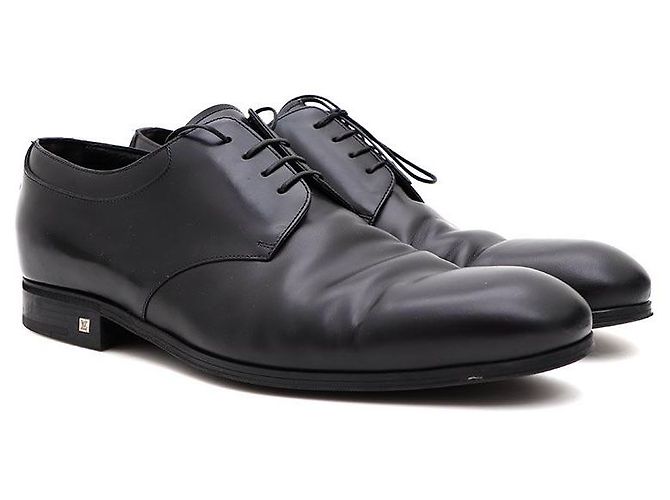 Louis Vuitton Scarpe Derby da uomo in pelle con logo LV Nero - vista 4