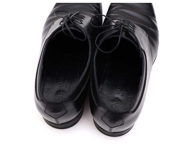 Louis Vuitton Scarpe Derby da uomo in pelle con logo LV Nero - vista 7
