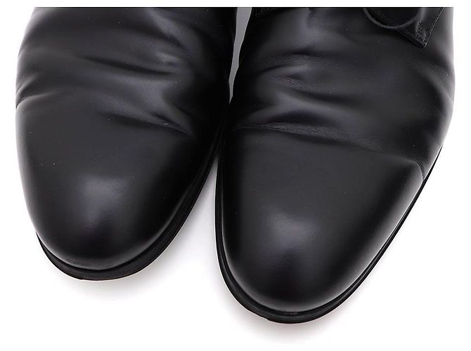 Louis Vuitton Scarpe Derby da uomo in pelle con logo LV Nero - vista 9