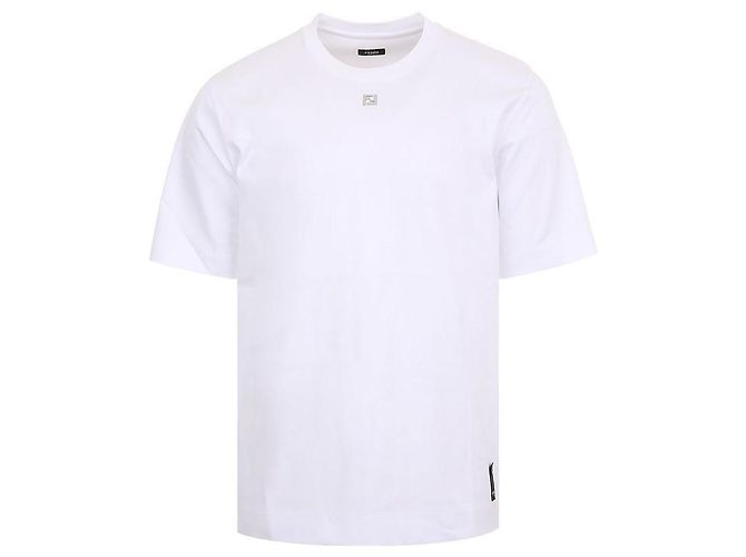 Fendi ARYY FF T-Shirt in Weiß mit Metall-Logo - Ansicht 2