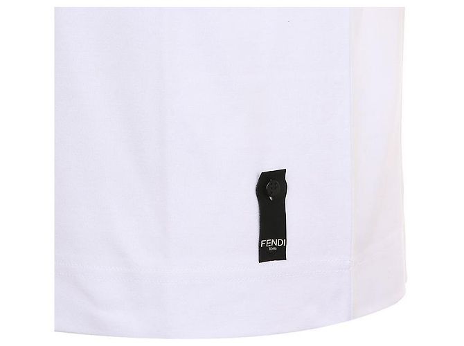 Fendi ARYY FF T-Shirt in Weiß mit Metall-Logo - Ansicht 6