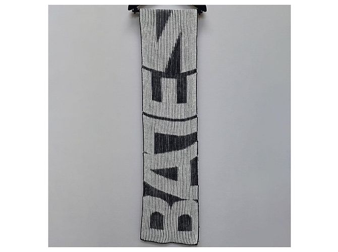 Balenciaga Sciarpa in lana con logo stampato Argento - vista 3