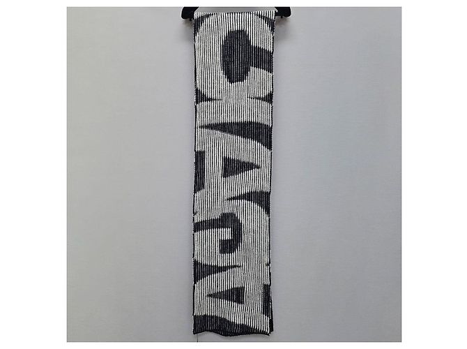 Balenciaga Sciarpa in lana con logo stampato Argento - vista 4