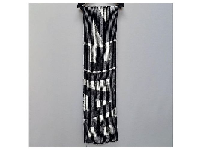Balenciaga Sciarpa in lana con logo stampato Argento - vista 5