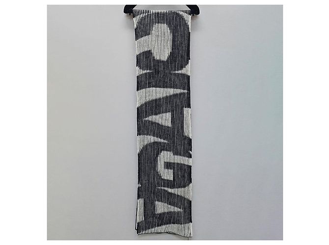 Balenciaga Sciarpa in lana con logo stampato Argento - vista 6