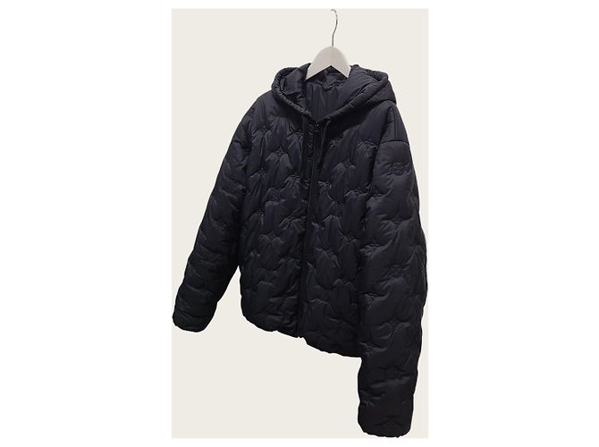 Louis Vuitton Bomber imbottito con cappuccio e monogramma nero - vista 2