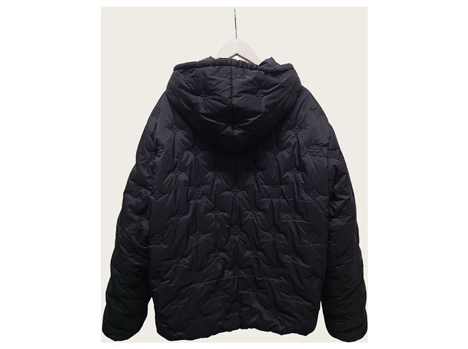 Louis Vuitton Bomber imbottito con cappuccio e monogramma nero - vista 4