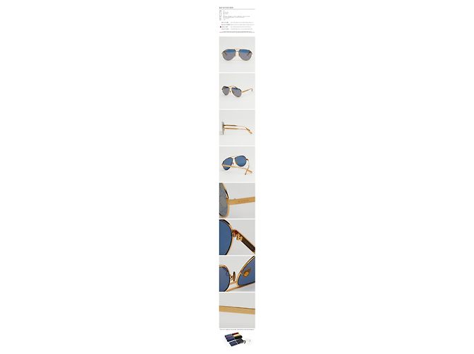 Gucci Luxus Sonnenbrille Spiegel Logo Metall Muster Oversized Mehrfarben - Ansicht 4