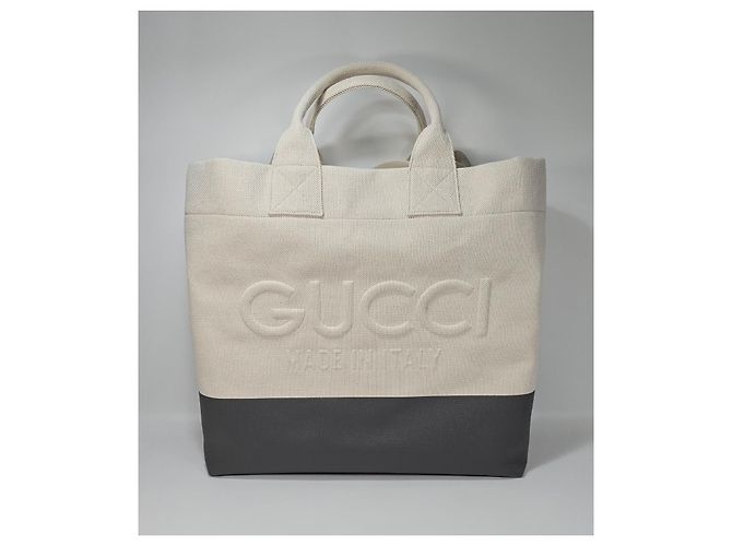 Gucci Sac cabas en toile avec détails embossés Marron - vue 2