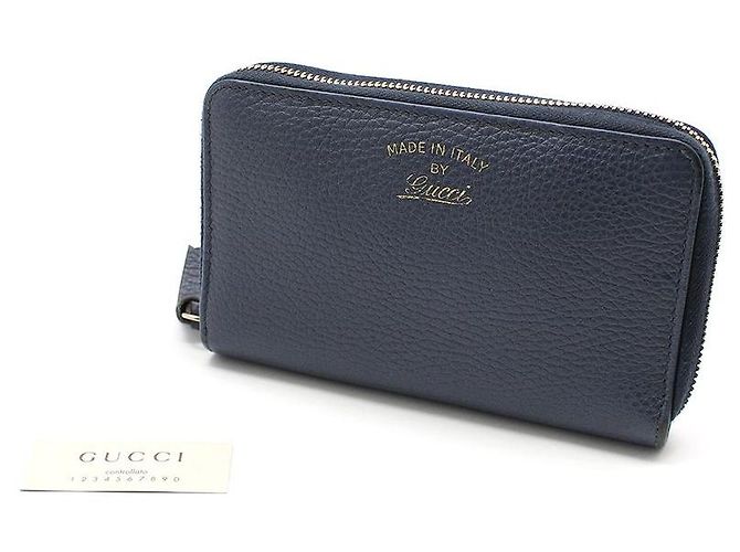 Gucci Swing Blue Leather Zip Wallet - view 2