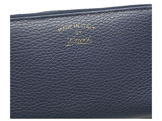 Gucci Swing Blue Leather Zip Wallet - view 7