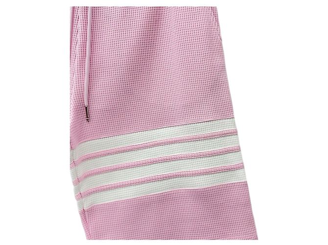 Thom Browne Pantaloncini a righe waffle Rosa - vista 3