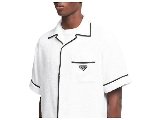 Prada Camisa Bowling de algodón Plata - vista 10