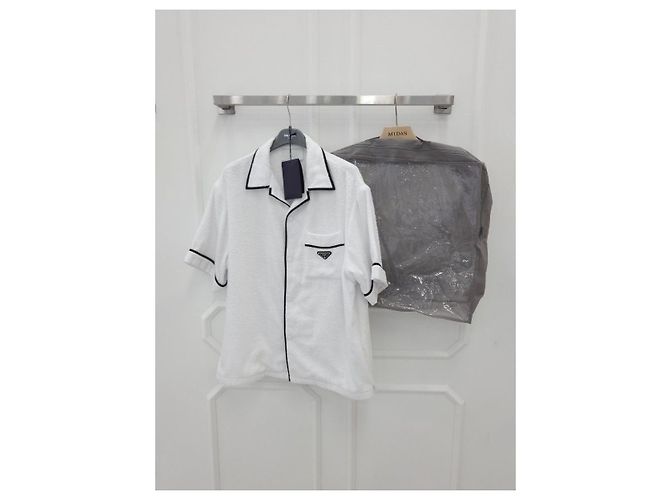 Prada Camisa Bowling de algodón Plata - vista 9