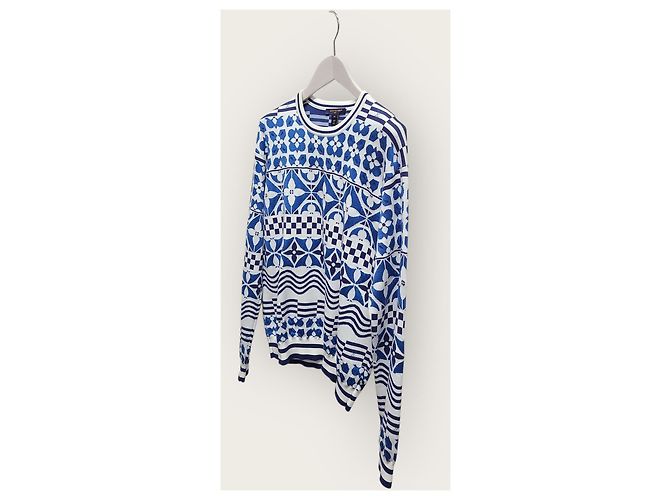 Louis Vuitton Blue Monogram Tile Jacquard Pullover Knit - view 3