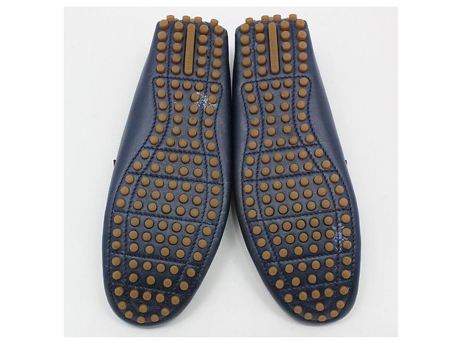 Louis Vuitton Mocassini Hockenheim con logo LV dorato e blu navy - vista 6