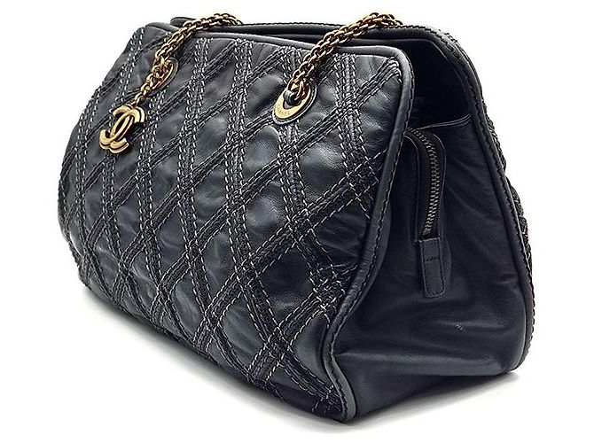 Chanel Vintage Schultertasche mit Kette Schwarz - Ansicht 2