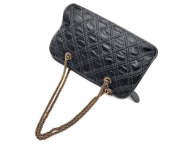 Chanel Vintage Schultertasche mit Kette Schwarz - Ansicht 4