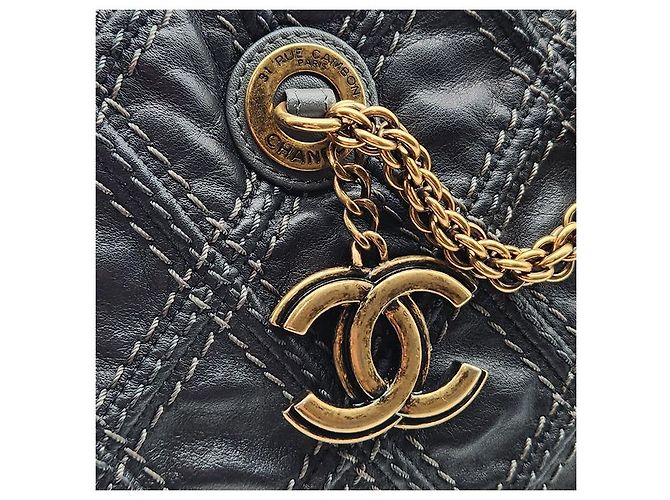 Chanel Vintage Schultertasche mit Kette Schwarz - Ansicht 8